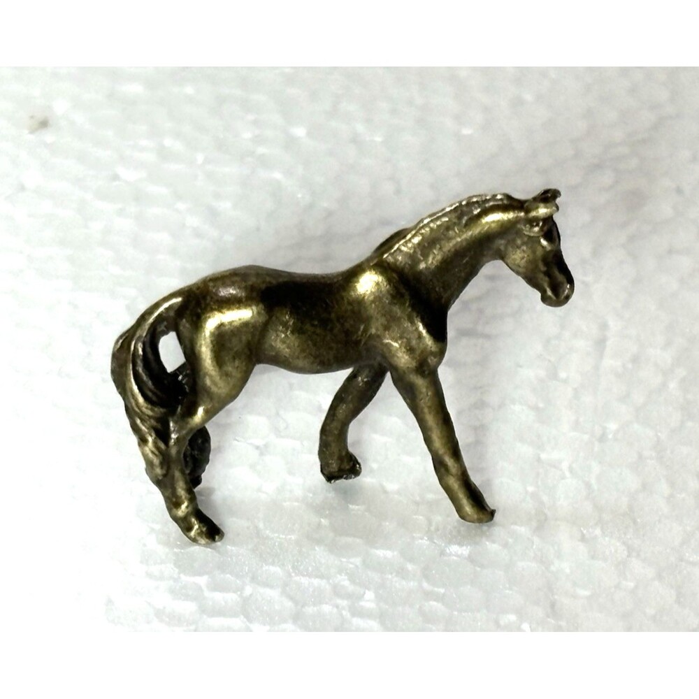 Miniature Horse Brass Figurine Vintage Style Bronze Mini Statue - Picture 2 of 8